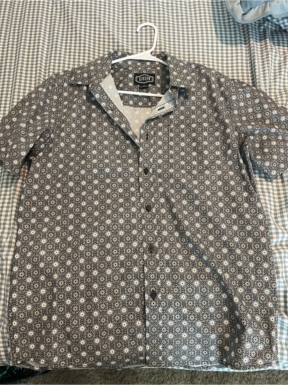 Gibson western Black Floral Short-Sleeve Mens Shirt